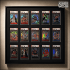 Premium aluminium metal trading card wall display frame case for Pokémon cards, MTG cards, Yu-Gi-Oh! cards, One Piece cards and sports cards, graded card wall display, PSA card frame, CGC card display, BGS slab display, One Touch magnetic holder display,