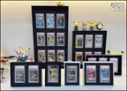 Premium aluminium metal trading card wall display frame case for Pokémon cards, MTG cards, Yu-Gi-Oh! cards, One Piece cards and sports cards, graded card wall display, PSA card frame, CGC card display, BGS slab display, One Touch magnetic holder display,